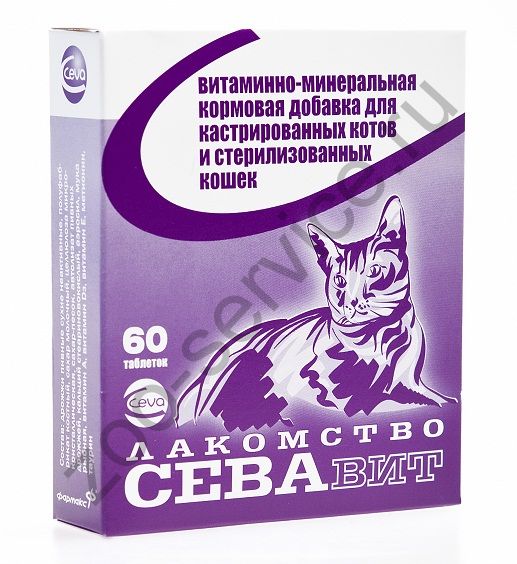 Ceva поливитамины: для кастрированных котов и стерилизованных кошек 60 таб.